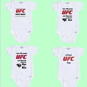 UFC Custom Printed Onesie 4 Pack Great for a Shower Gift
